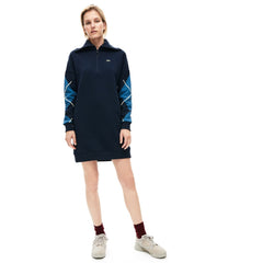 Wo  Made In France Jacquard Patterned Fleece Sweatshirt Dress | Lacoste Womens