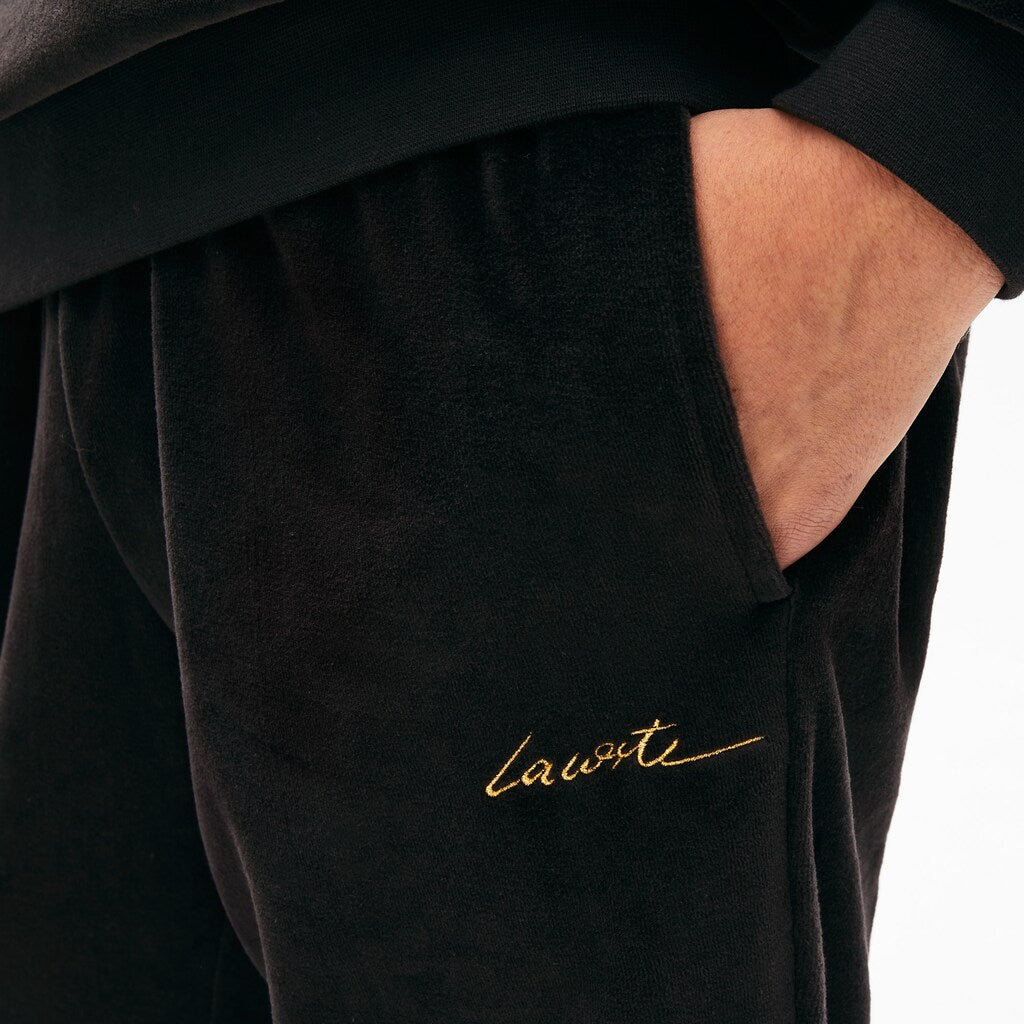 LIVE Golden Signature Velvet Sweatpants | Lacoste Mens