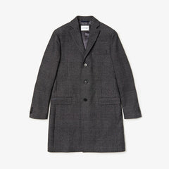 Glen Plaid Wool Blend Chesterfield Coat | Lacoste Mens