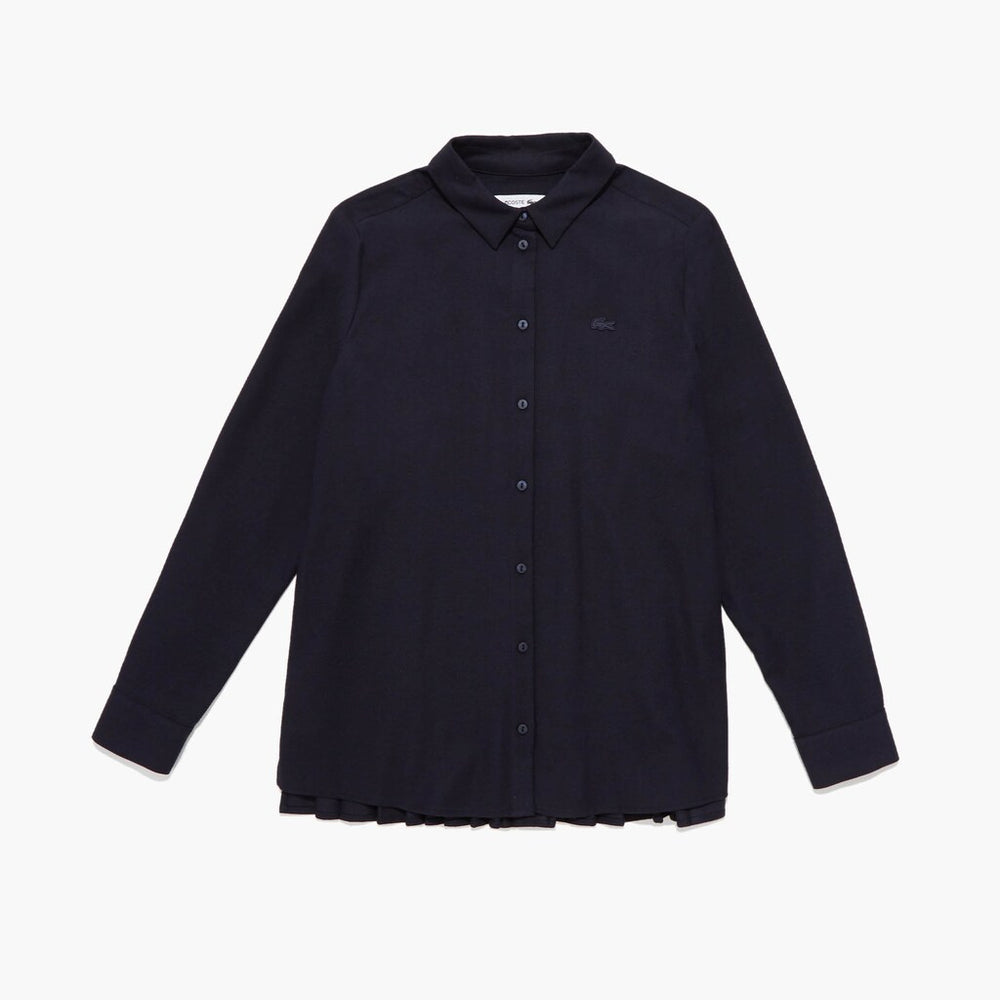Wo  Loose Fit Pleated Back Flannel Shirt | Lacoste Womens