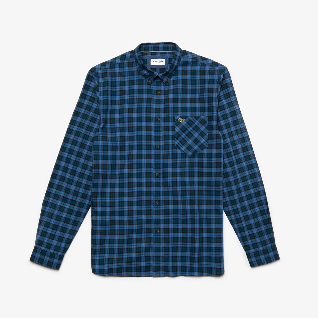 Regular Fit Check Cotton Shirt | Lacoste Mens