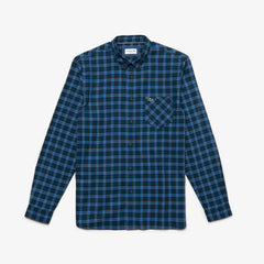 Regular Fit Check Cotton Shirt | Lacoste Mens