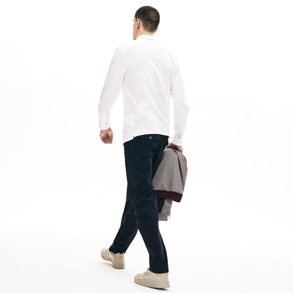Slim-Fit Stretch Poplin and Jersey Shirt | Lacoste Mens