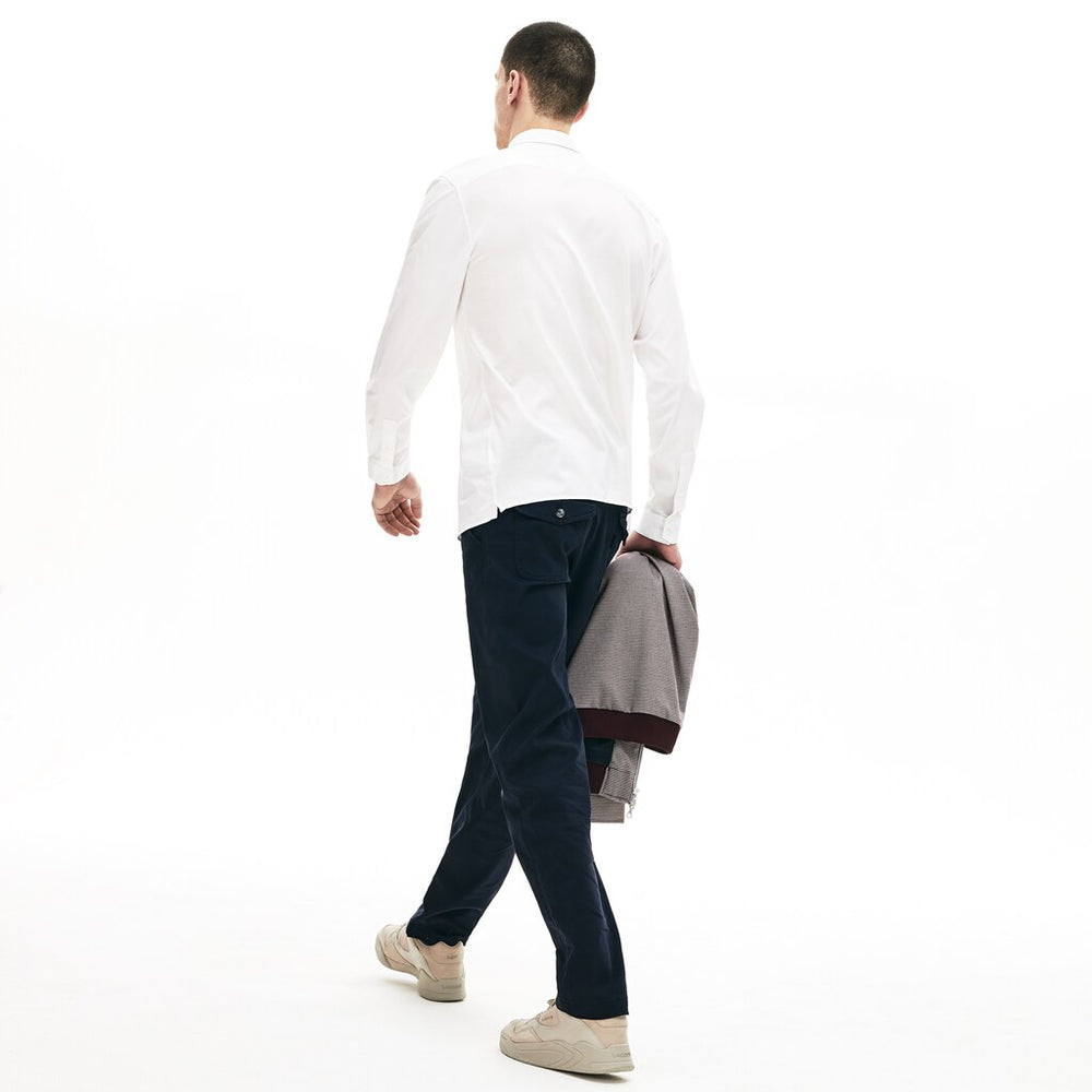 Slim-Fit Stretch Poplin and Jersey Shirt | Lacoste Mens