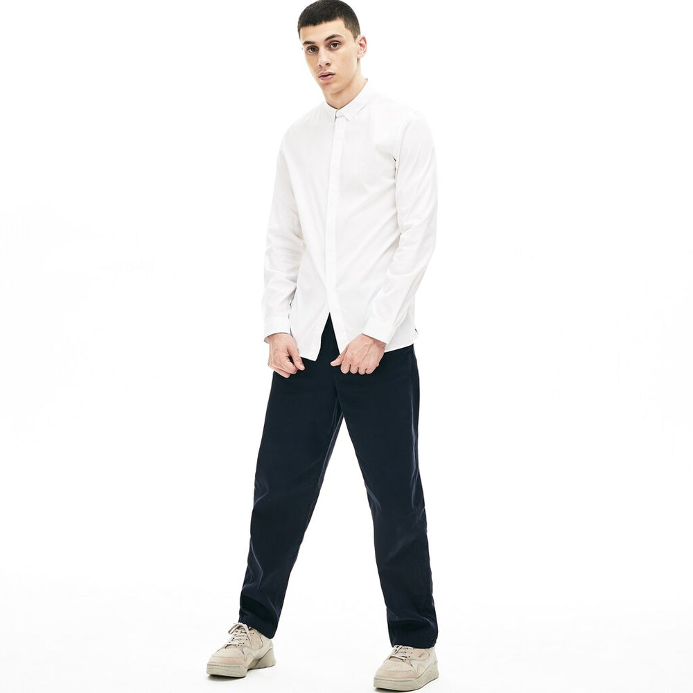 Slim-Fit Stretch Poplin and Jersey Shirt | Lacoste Mens