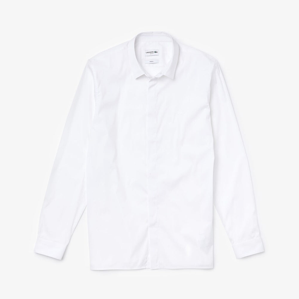 Slim-Fit Stretch Poplin and Jersey Shirt | Lacoste Mens