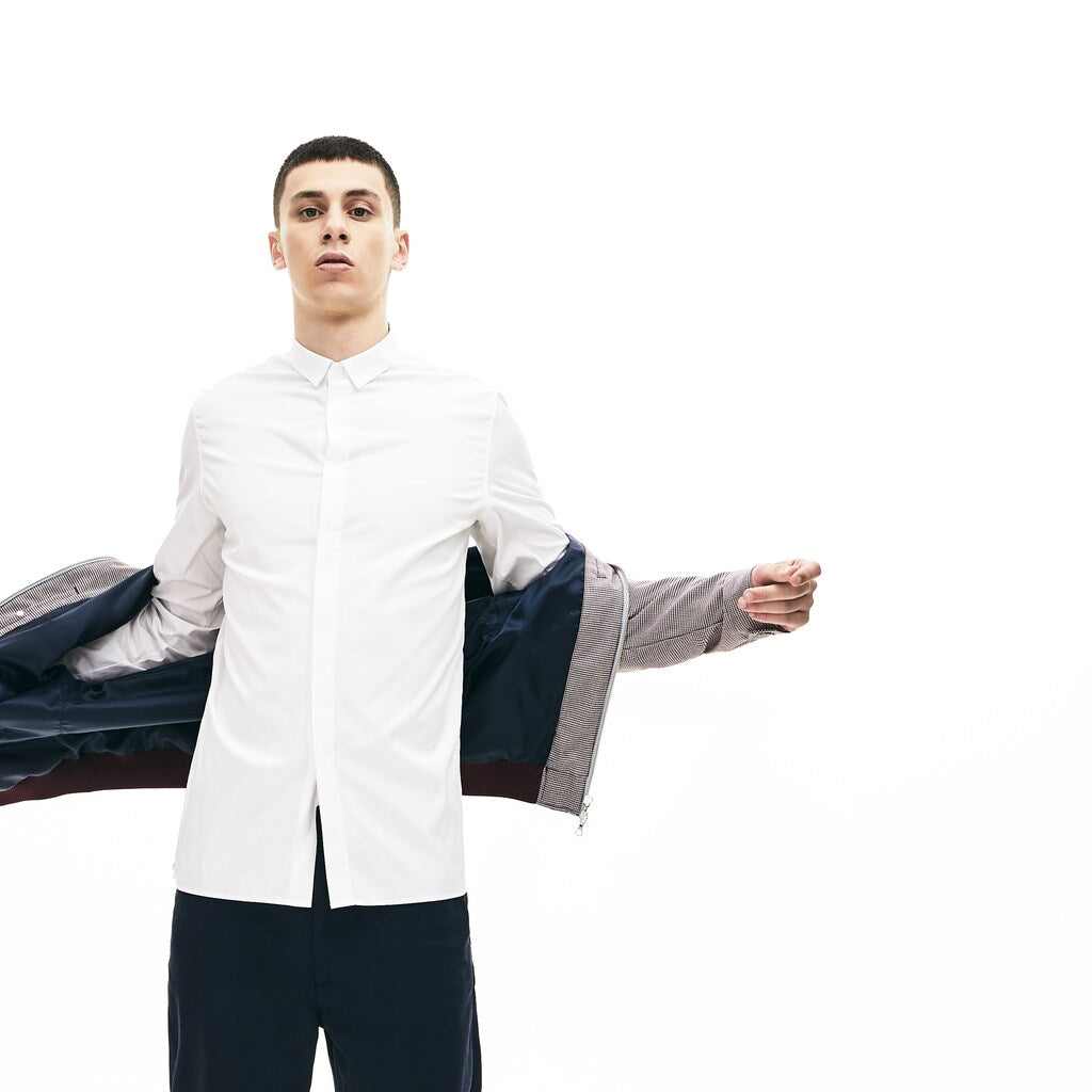 Slim-Fit Stretch Poplin and Jersey Shirt | Lacoste Mens