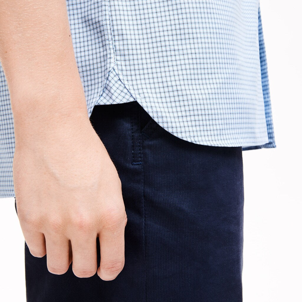 Regular- Fit Checkered Cotton Shirt | Lacoste Mens