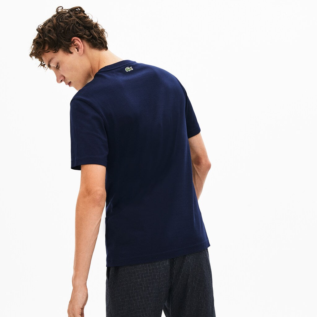 Crewneck 3D-Lettering Cotton T-Shirt | Lacoste Mens