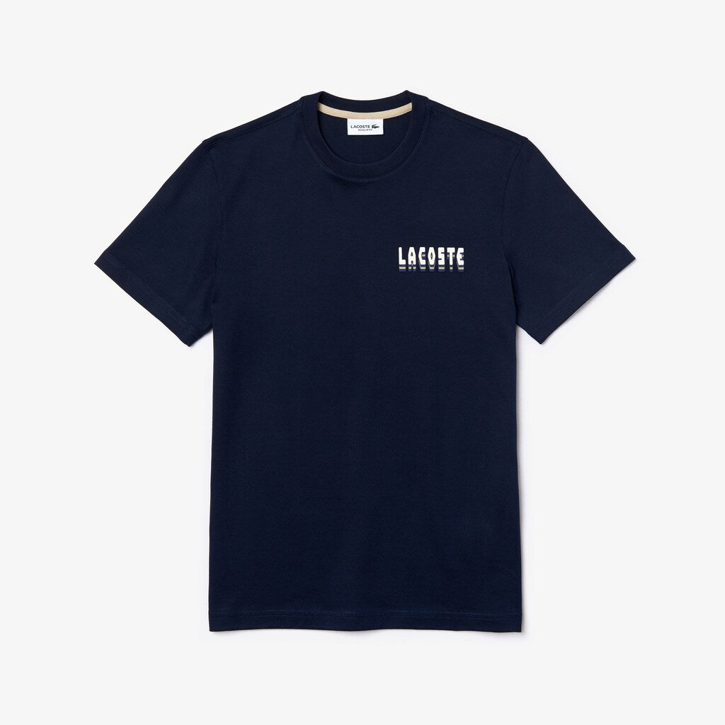 Crewneck 3D-Lettering Cotton T-Shirt | Lacoste Mens
