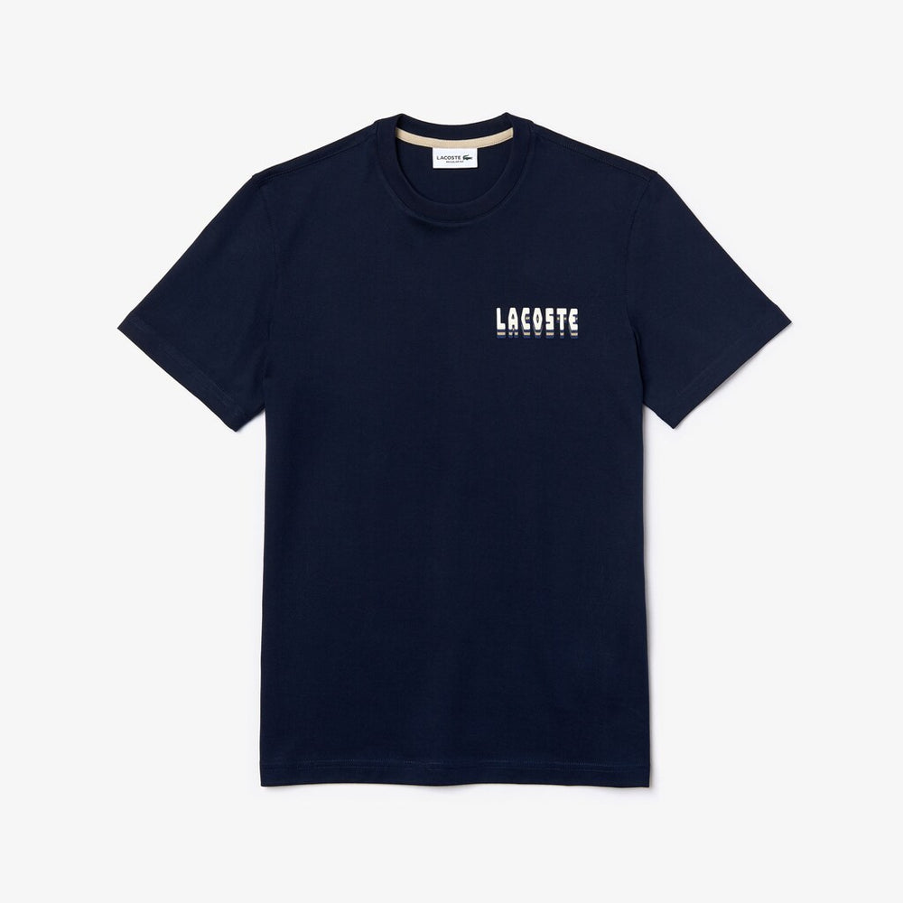 Crewneck 3D-Lettering Cotton T-Shirt | Lacoste Mens