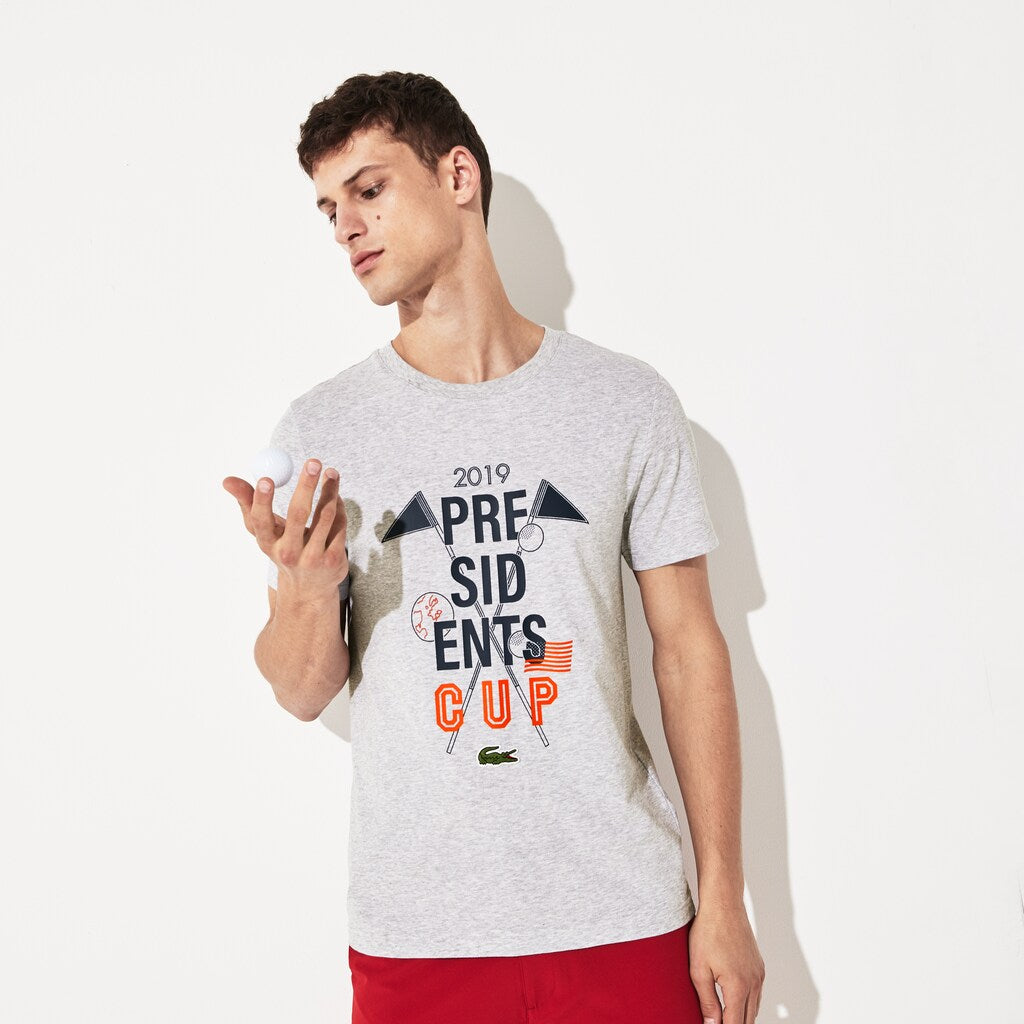Presidents Cup Breathable Printed Cotton Blend Golf T-Shirt | Lacoste Mens