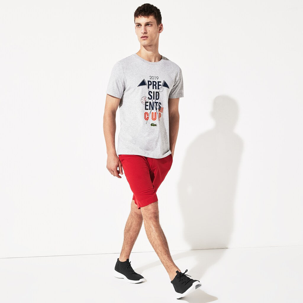 Presidents Cup Breathable Printed Cotton Blend Golf T-Shirt | Lacoste Mens