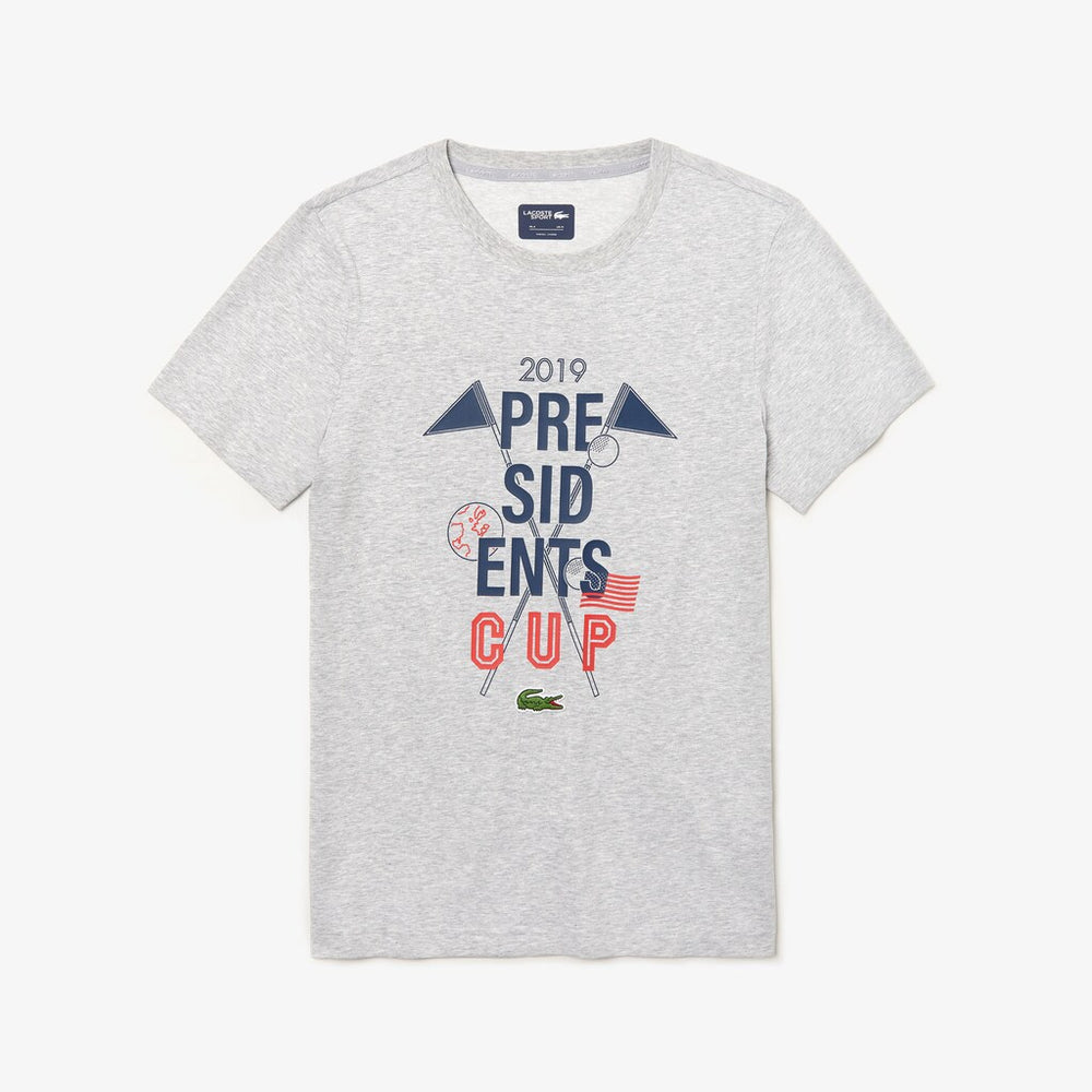Presidents Cup Breathable Printed Cotton Blend Golf T-Shirt | Lacoste Mens