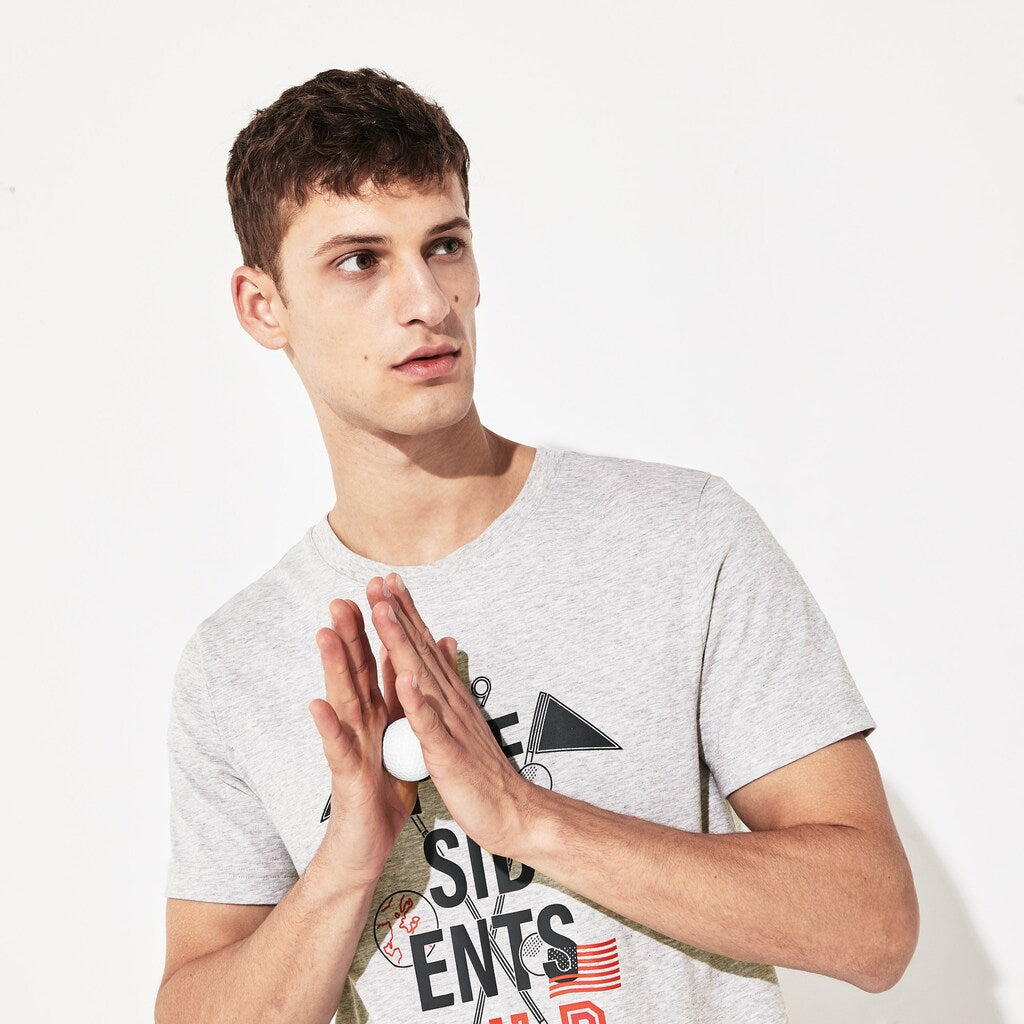 Presidents Cup Breathable Printed Cotton Blend Golf T-Shirt | Lacoste Mens