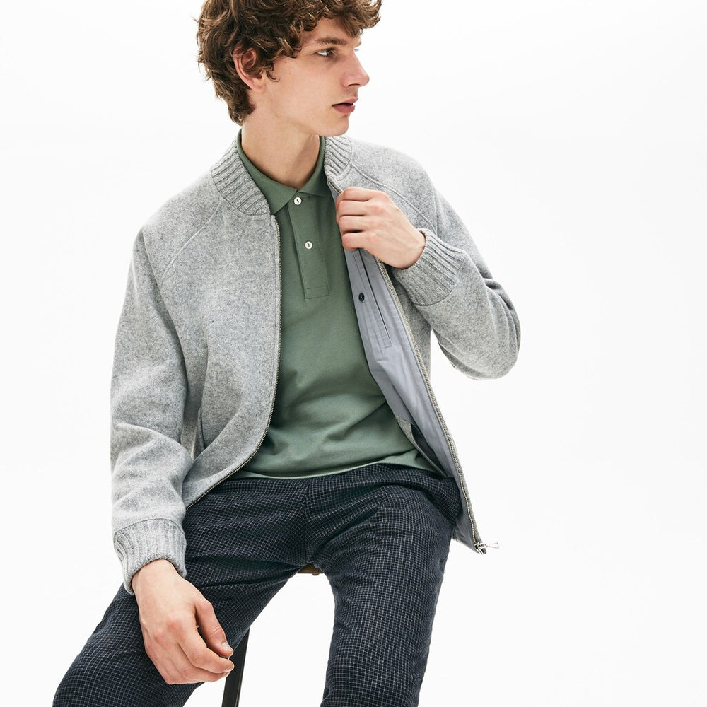 Hybrid Two-Ply Wool Blend Zip Sweatshirt | Lacoste Mens