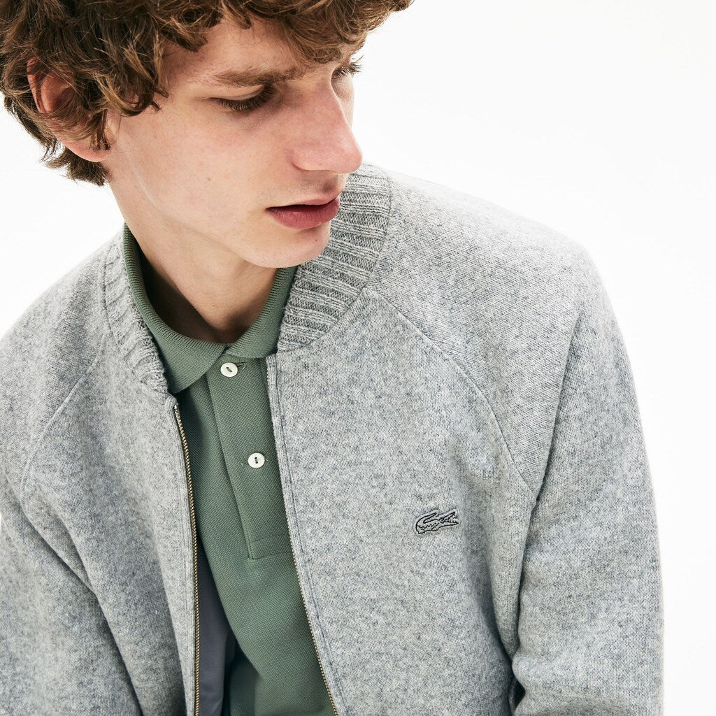 Hybrid Two-Ply Wool Blend Zip Sweatshirt | Lacoste Mens