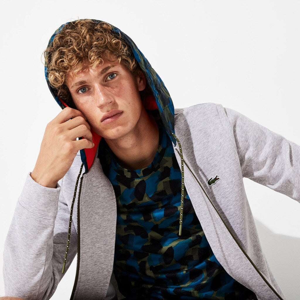 SPORT Contrast Hood Fleece Zip Sweatshirt | Lacoste Mens