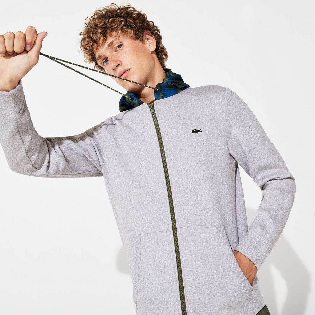 SPORT Contrast Hood Fleece Zip Sweatshirt | Lacoste Mens