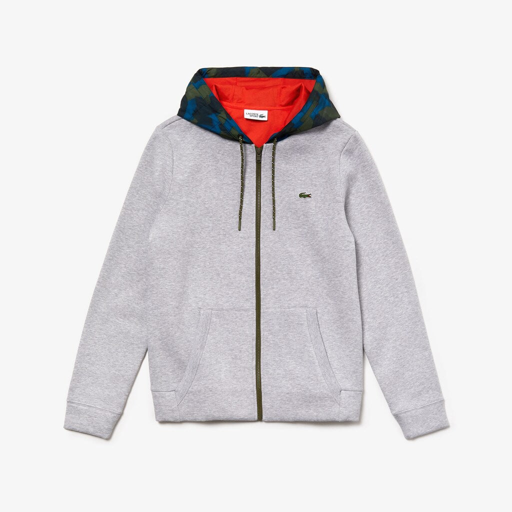 SPORT Contrast Hood Fleece Zip Sweatshirt | Lacoste Mens