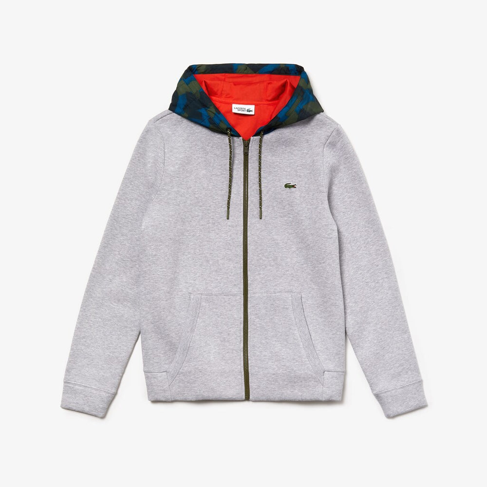 SPORT Contrast Hood Fleece Zip Sweatshirt | Lacoste Mens