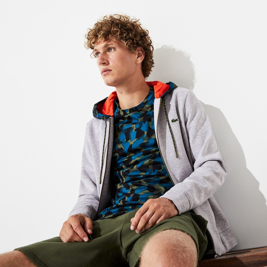 SPORT Contrast Hood Fleece Zip Sweatshirt | Lacoste Mens