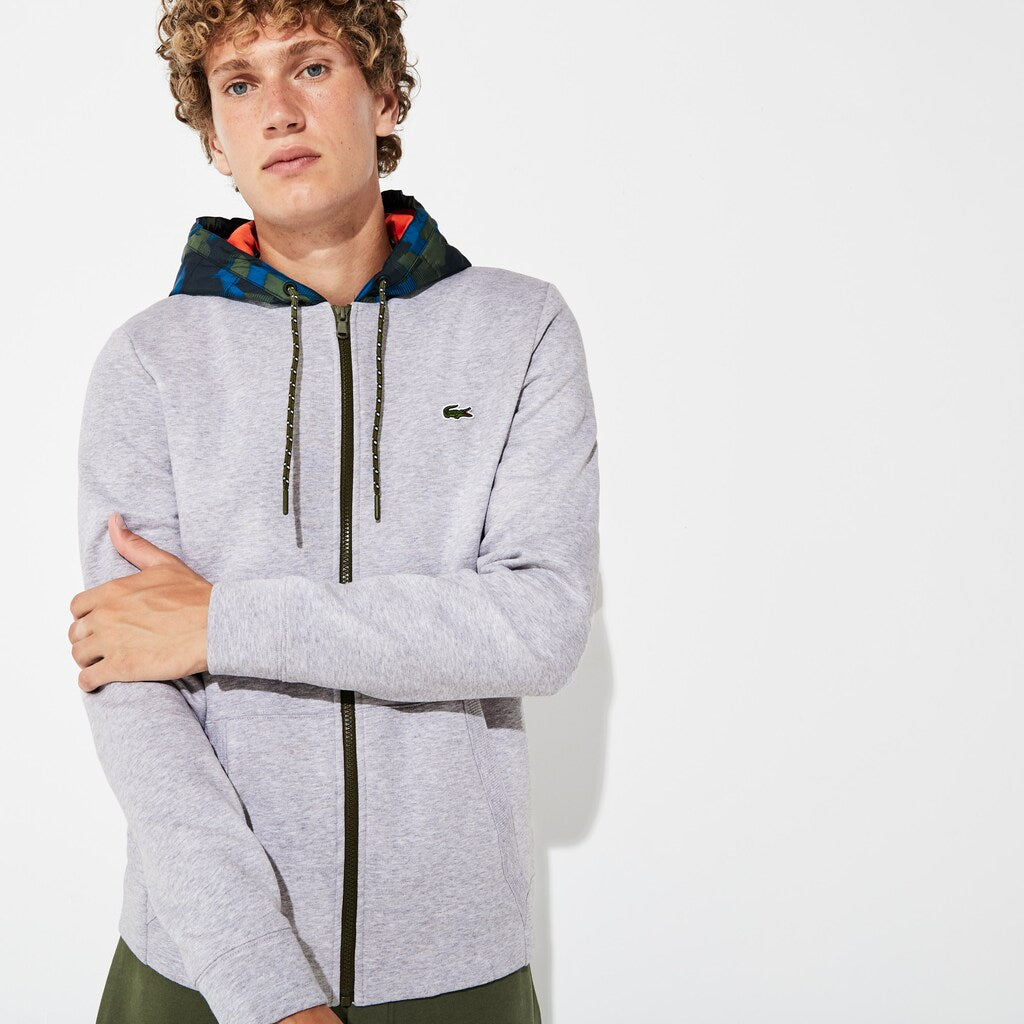 SPORT Contrast Hood Fleece Zip Sweatshirt | Lacoste Mens