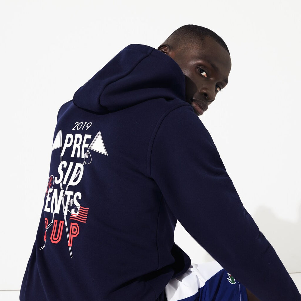 Presidents Cup Hooded Back-Printed Fleece Zip Golf Sweatshirt | Lacoste Mens