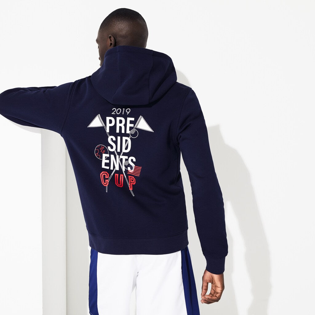 Presidents Cup Hooded Back-Printed Fleece Zip Golf Sweatshirt | Lacoste Mens
