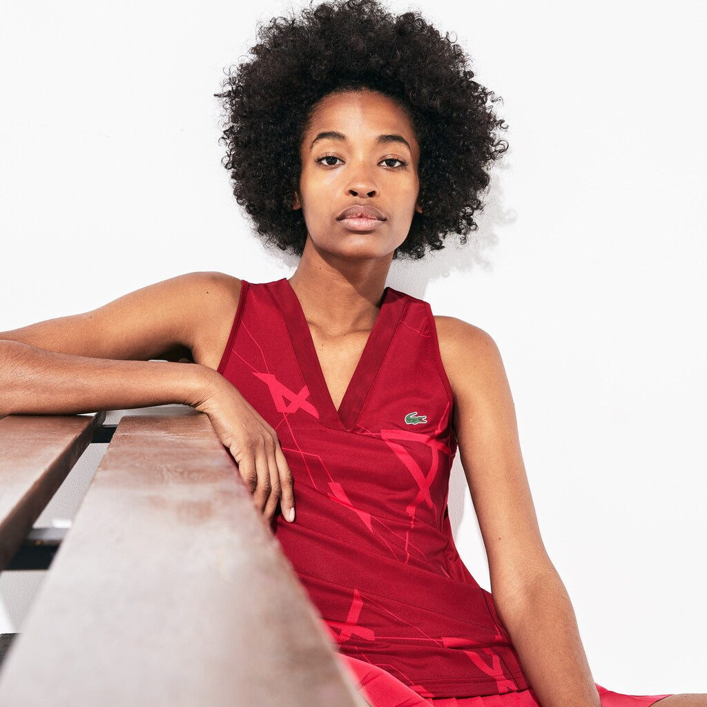 Wo  SPORT Geometric Print Tennis Tank Top | Lacoste Womens