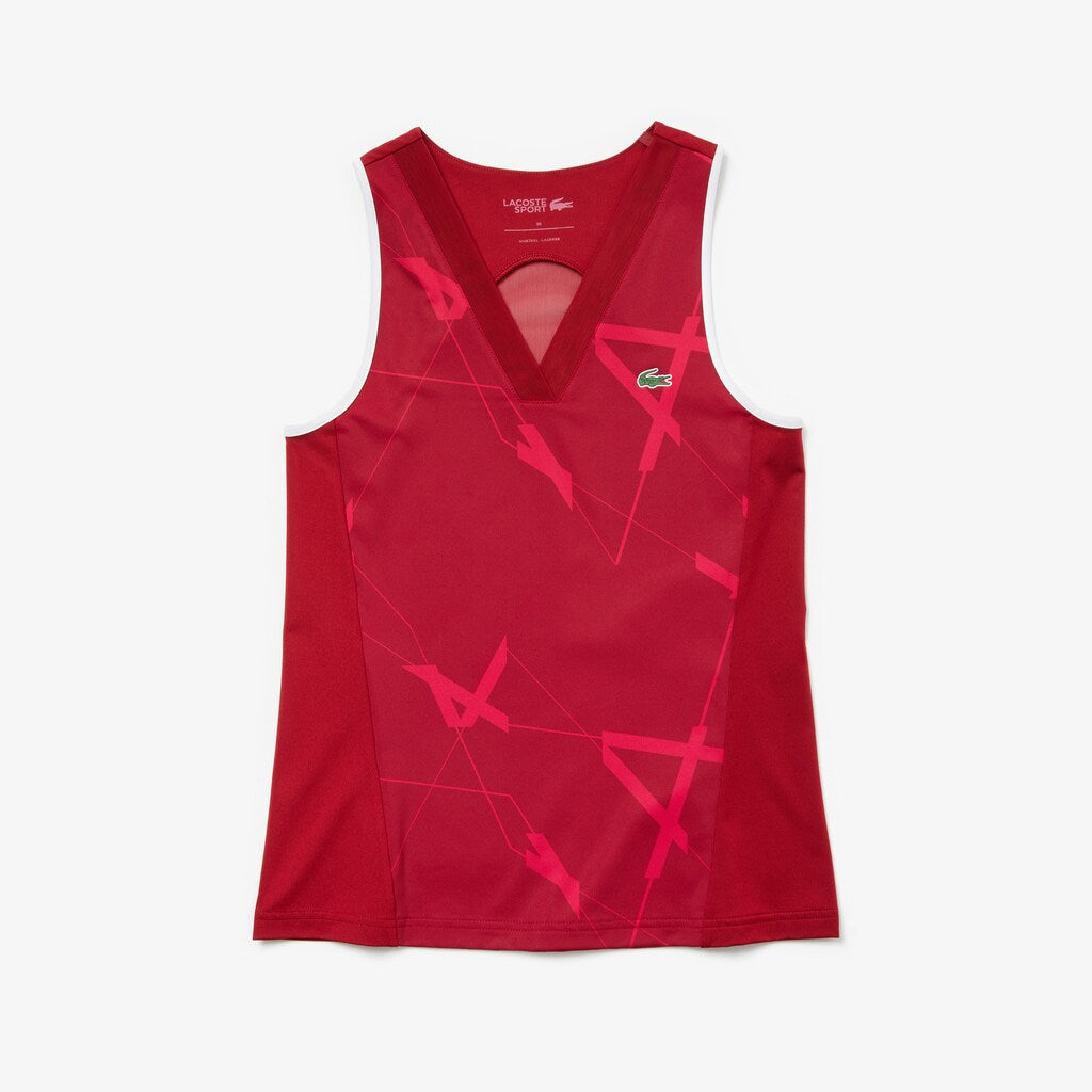 Wo  SPORT Geometric Print Tennis Tank Top | Lacoste Womens