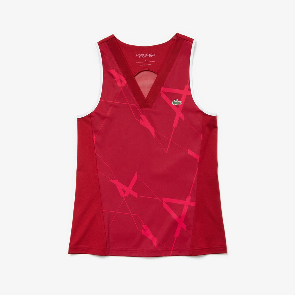 Wo  SPORT Geometric Print Tennis Tank Top | Lacoste Womens