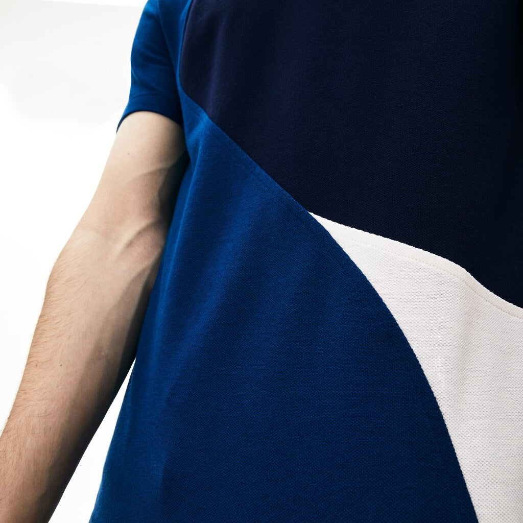Crewneck Color-Blocked Thermoregulating Piqué T-Shirt | Lacoste Mens