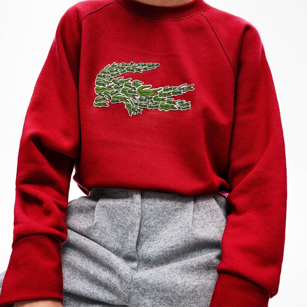 Wo  Crewneck Multi Croc Logo Fleece Sweatshirt | Lacoste Womens