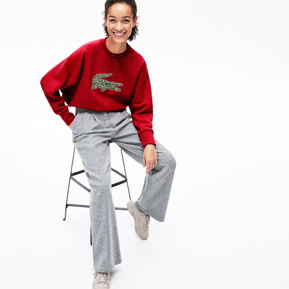 Wo  Crewneck Multi Croc Logo Fleece Sweatshirt | Lacoste Womens