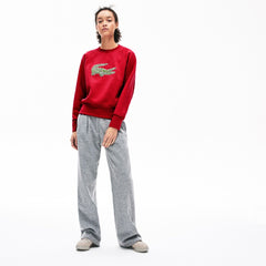 Wo  Crewneck Multi Croc Logo Fleece Sweatshirt | Lacoste Womens