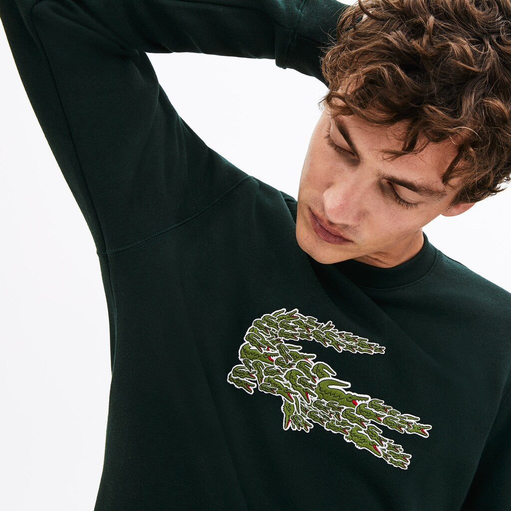 Crewneck Croco Magic Logo Fleece Sweatshirt | Lacoste Mens