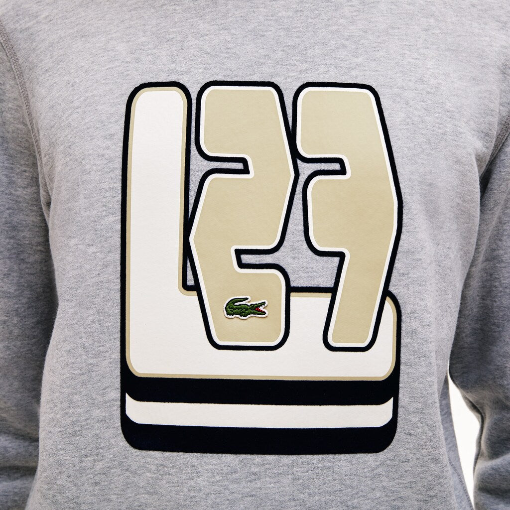 Crewneck L27-Print Cotton Blend Sweatshirt | Lacoste Mens