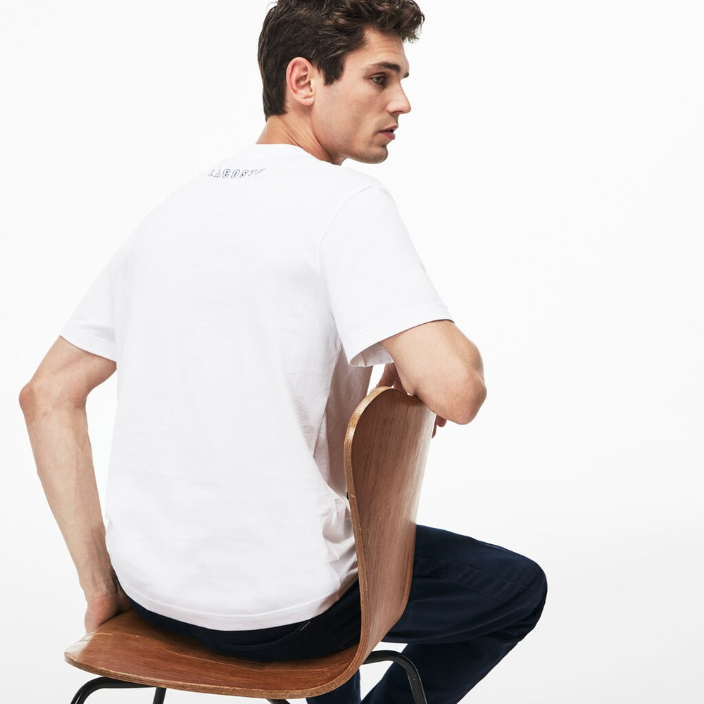 Crew Neck Rubber Lettering Soft Jersey T-shirt | Lacoste Mens