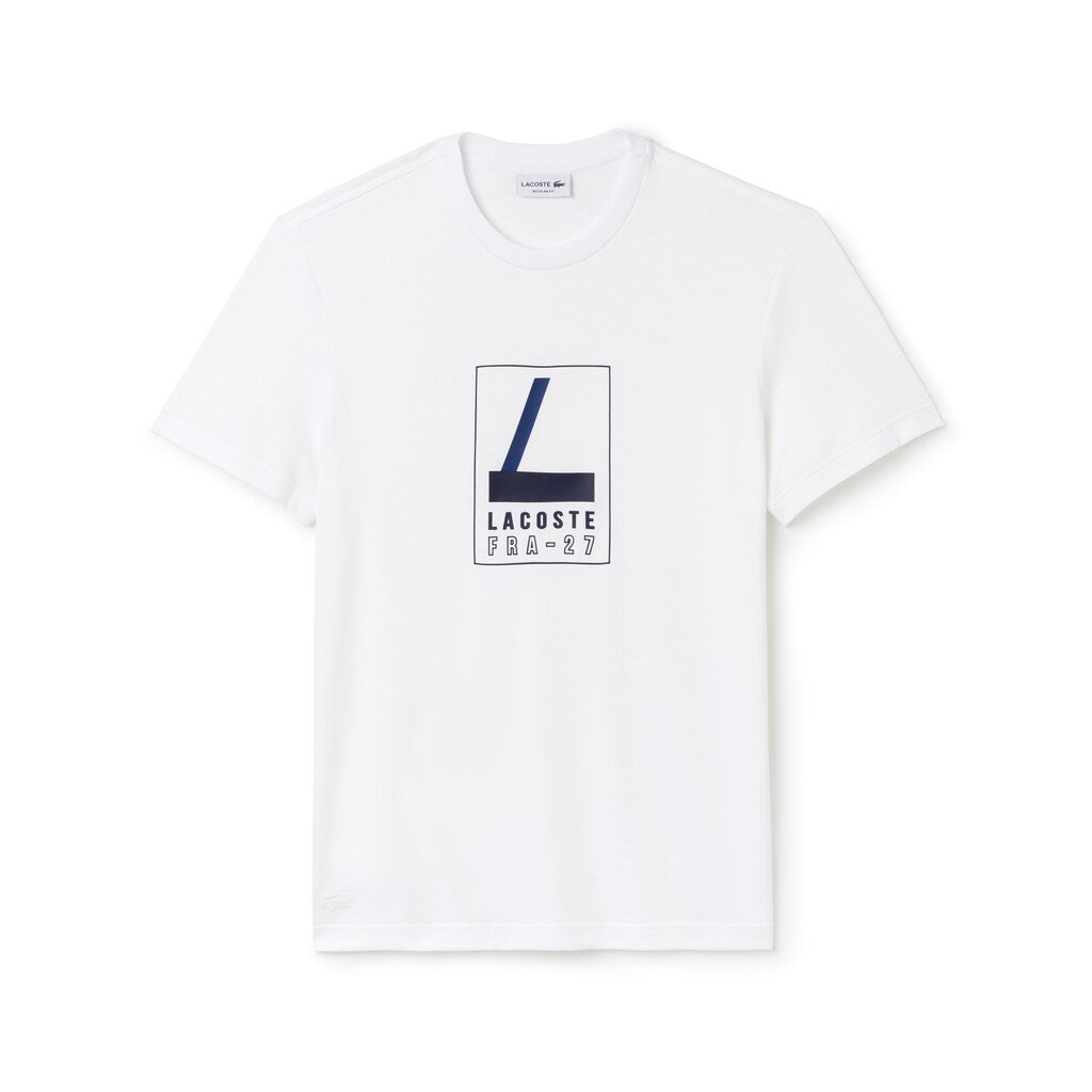 Crew Neck Rubber Lettering Soft Jersey T-shirt | Lacoste Mens