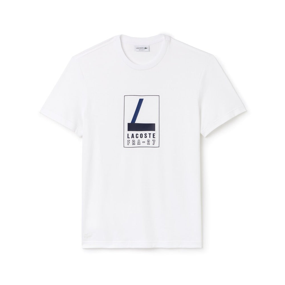 Crew Neck Rubber Lettering Soft Jersey T-shirt | Lacoste Mens