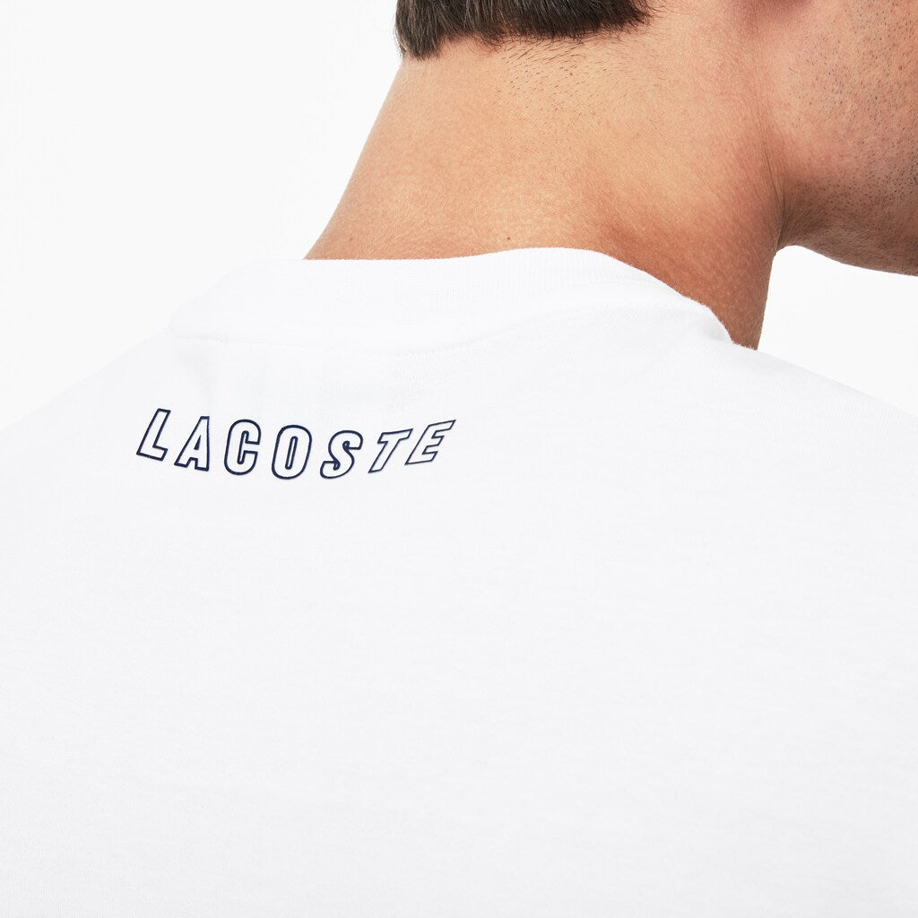 Crew Neck Rubber Lettering Soft Jersey T-shirt | Lacoste Mens