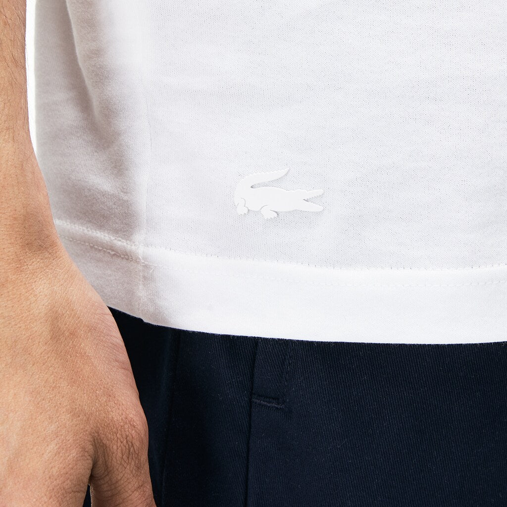 Crew Neck Rubber Lettering Soft Jersey T-shirt | Lacoste Mens