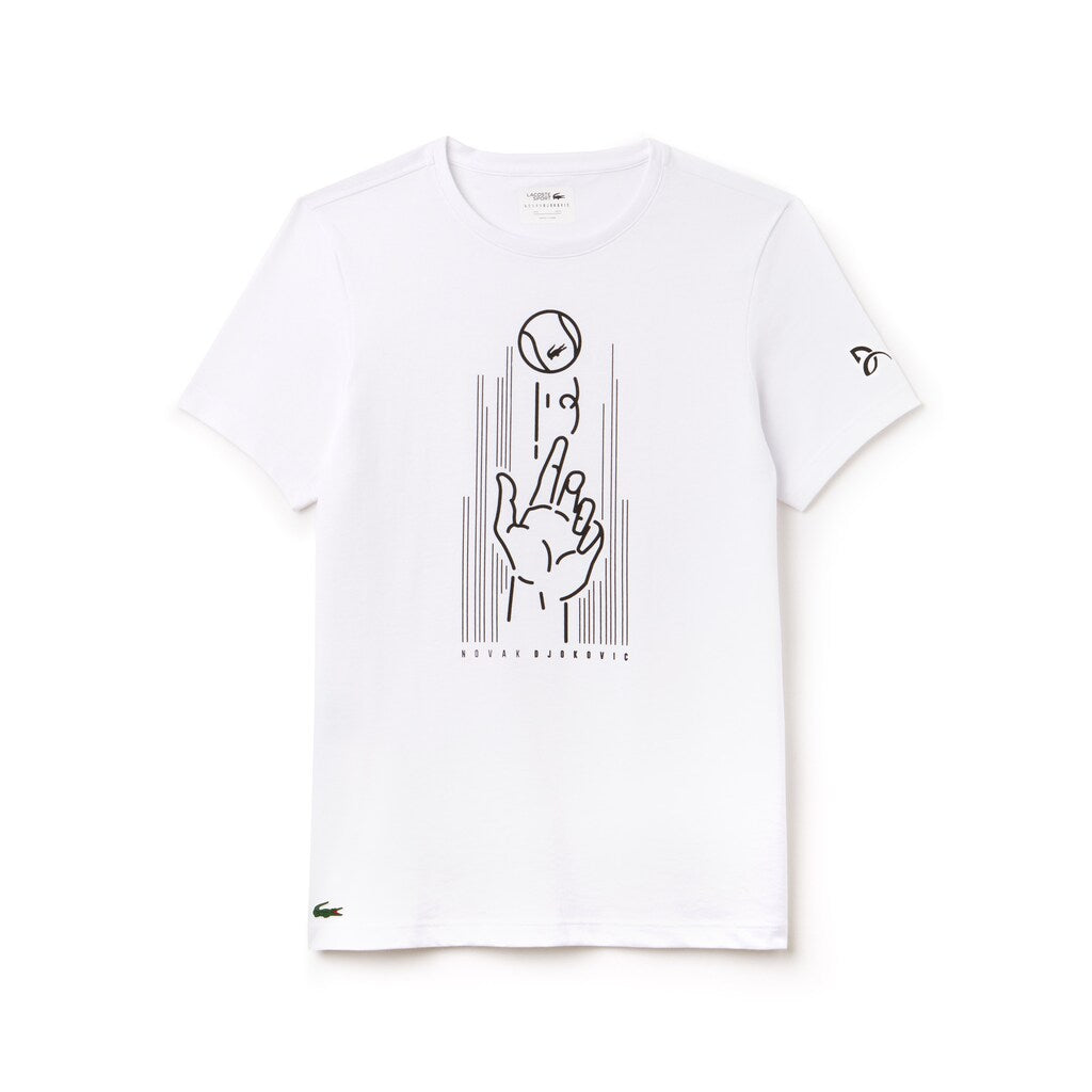 SPORT Novak Djokovic Crew Neck Print Technical T-Shirt | Lacoste Mens