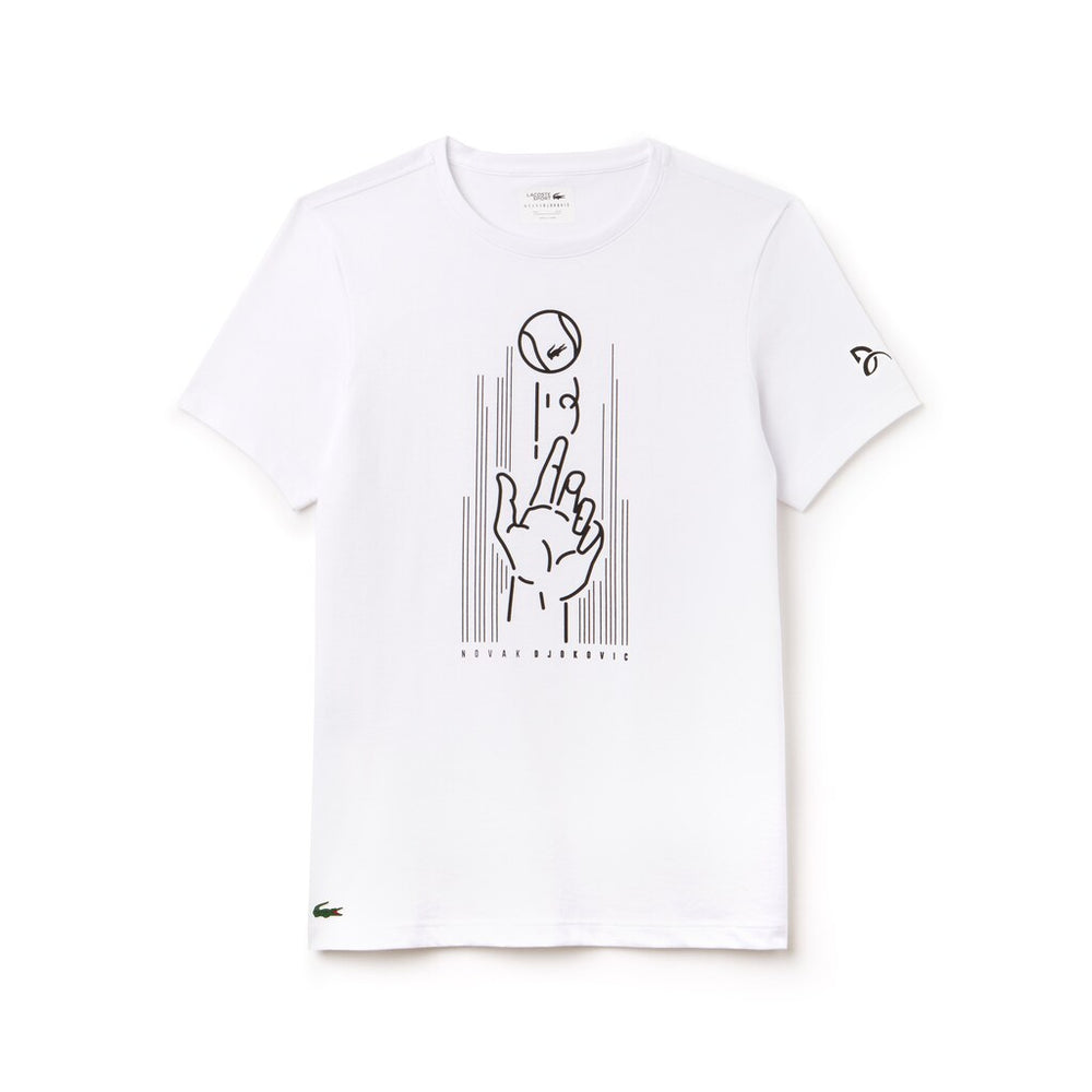 SPORT Novak Djokovic Crew Neck Print Technical T-Shirt | Lacoste Mens