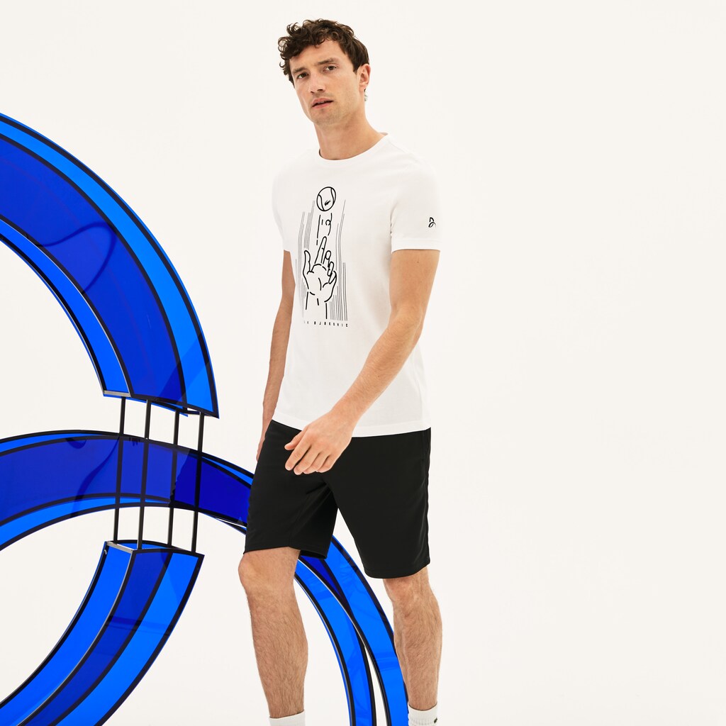 SPORT Novak Djokovic Crew Neck Print Technical T-Shirt | Lacoste Mens
