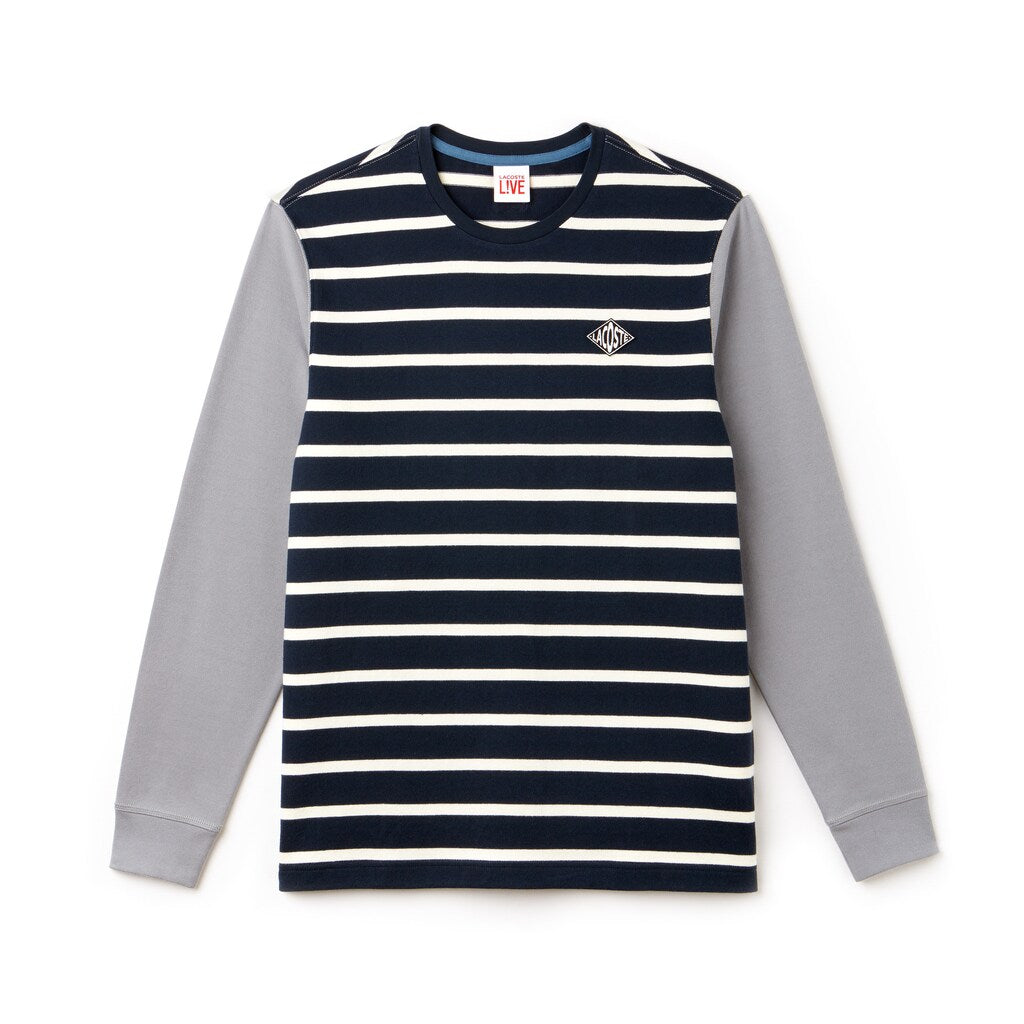 LIVE Striped Cotton Jersey T-shirt | Lacoste Mens