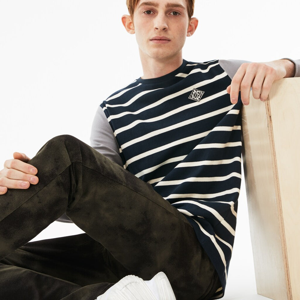 LIVE Striped Cotton Jersey T-shirt | Lacoste Mens