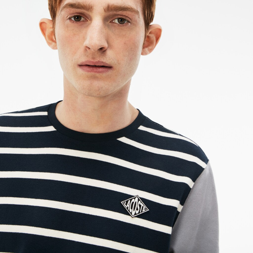 LIVE Striped Cotton Jersey T-shirt | Lacoste Mens