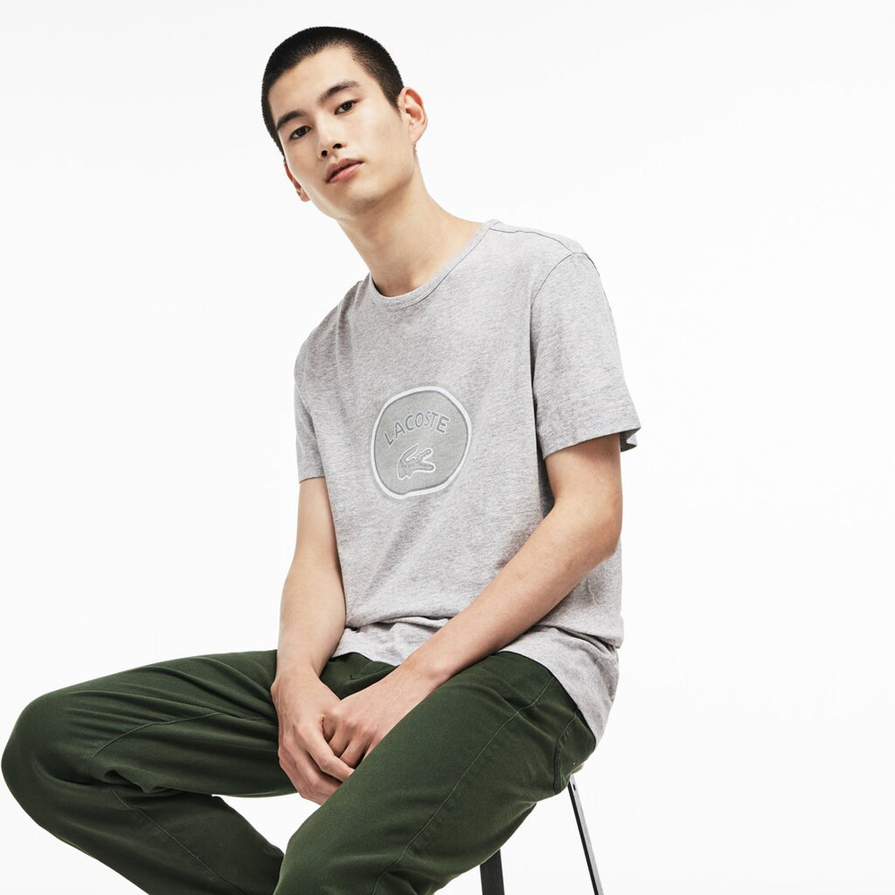 Crew Neck Oversized Badge Cotton Jersey T-Shirt | Lacoste Mens